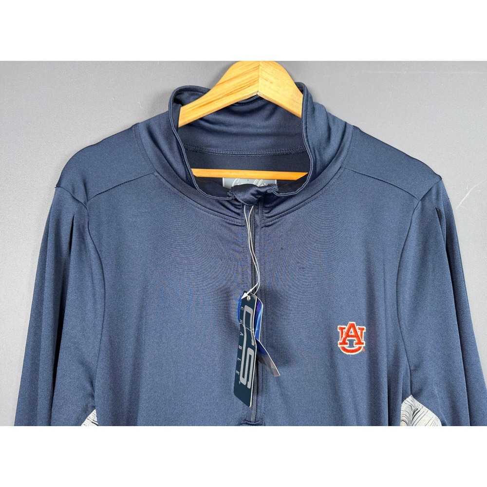 NWT Crable Auburn Tigers Womens XXL Navy Blue Quarter Zip Pullover Space Dye